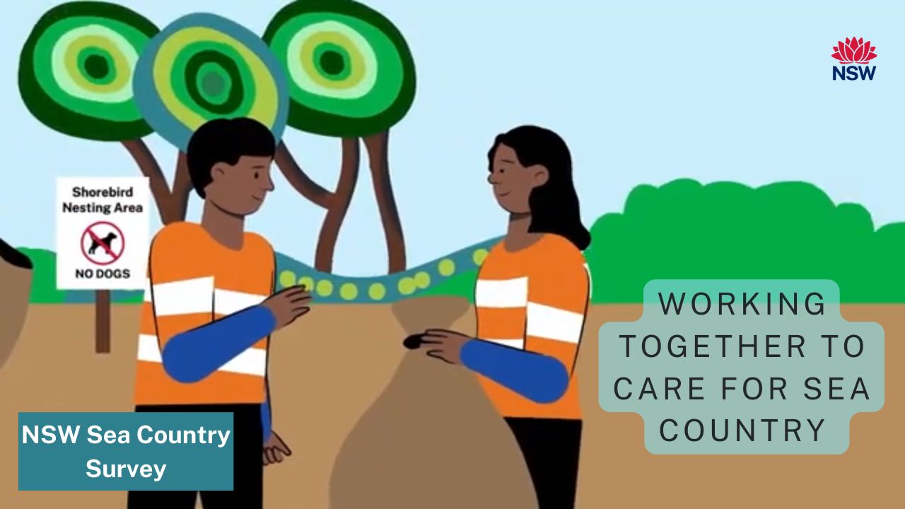 cartoon image of 2 people meeting with hi vis jackets on